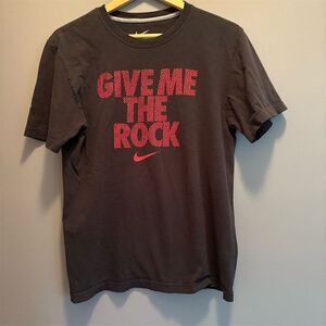Nike Men's "Give Me The Rock" Graphic Basketball T-Shirt Blue Medium